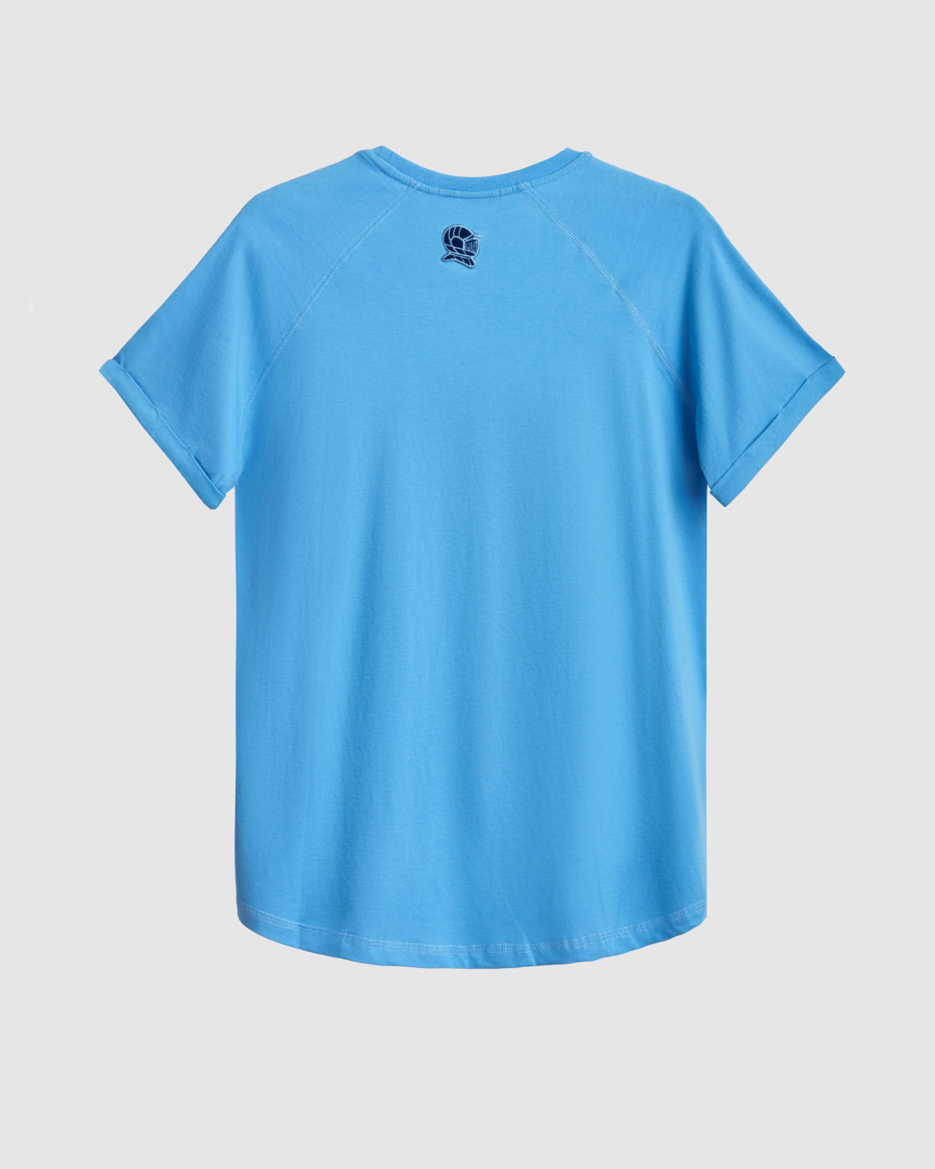 Men's Baby Blue Crew Neck T-Shirt with Raised Rubber Casual Society Printed Logo