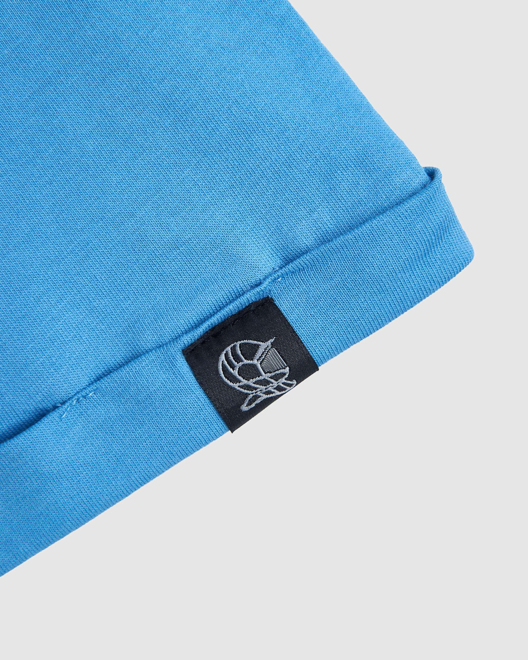 Men's Baby Blue Crew Neck T-Shirt with Raised Rubber Casual Society Printed Logo