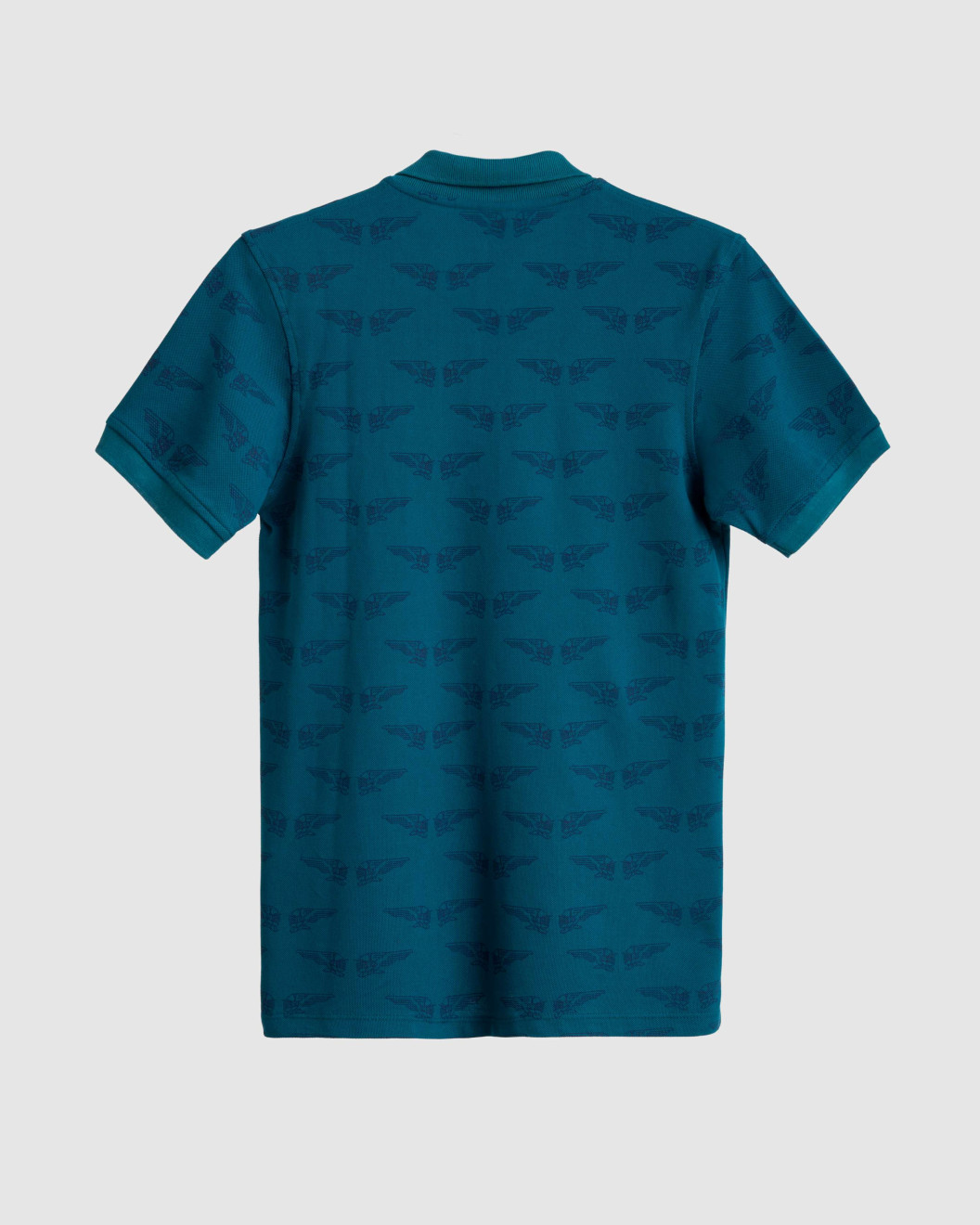 Men's Teal Pique Polo, with Angelic Templar Print and Casual Society Embossed Logo