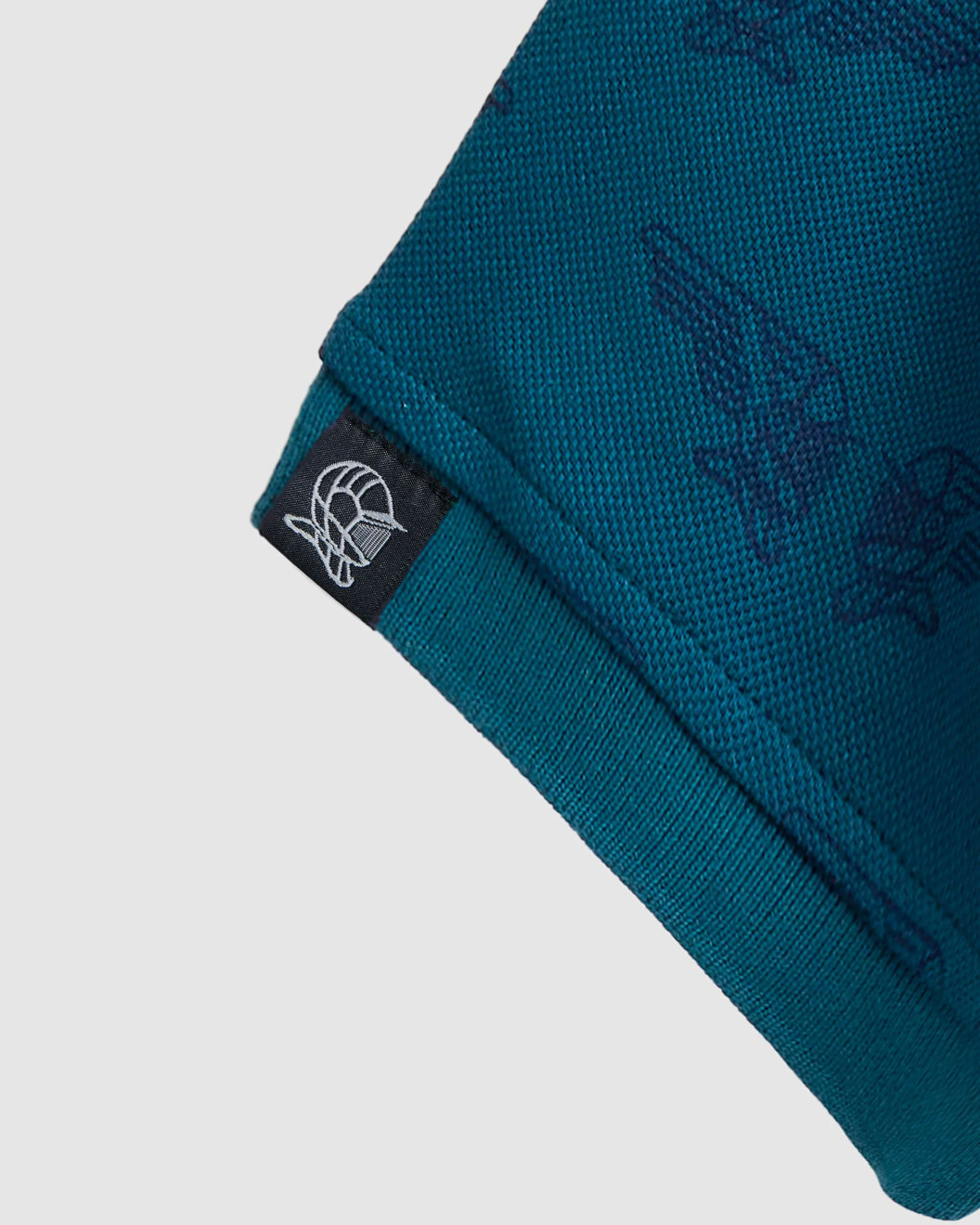 Men's Teal Pique Polo, with Angelic Templar Print and Casual Society Embossed Logo