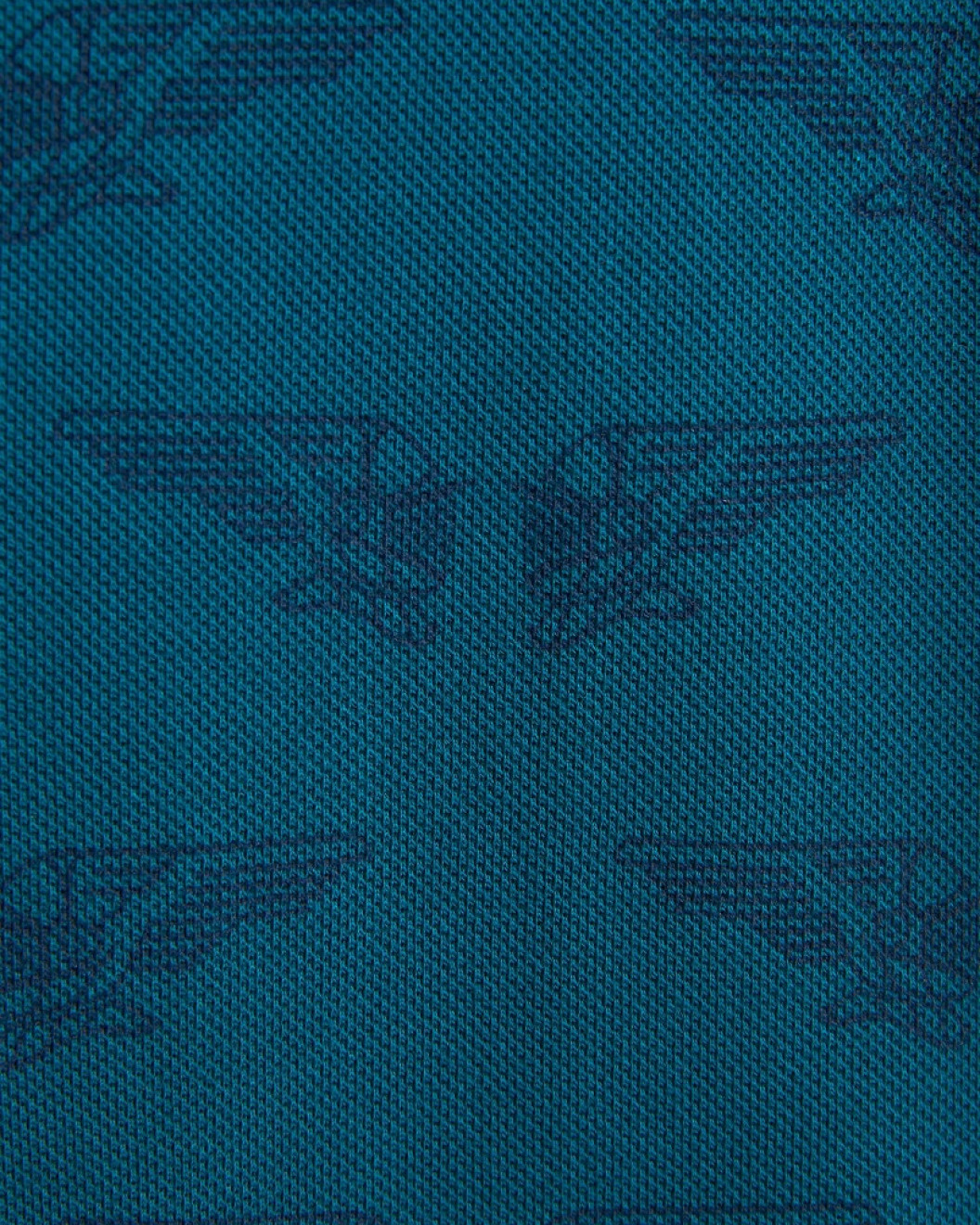 Men's Teal Pique Polo, with Angelic Templar Print and Casual Society Embossed Logo