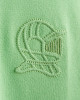 Men's Green Polo, with Contrast Geometric Panel and Casual Society Logo