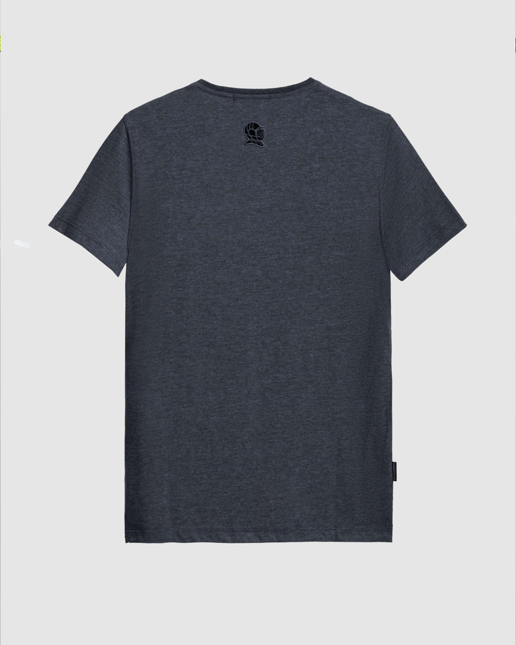 Men's Anthracite Grey Cotton Melange T-Shirt, with Classic Casual Society Logo in Black Flock Print