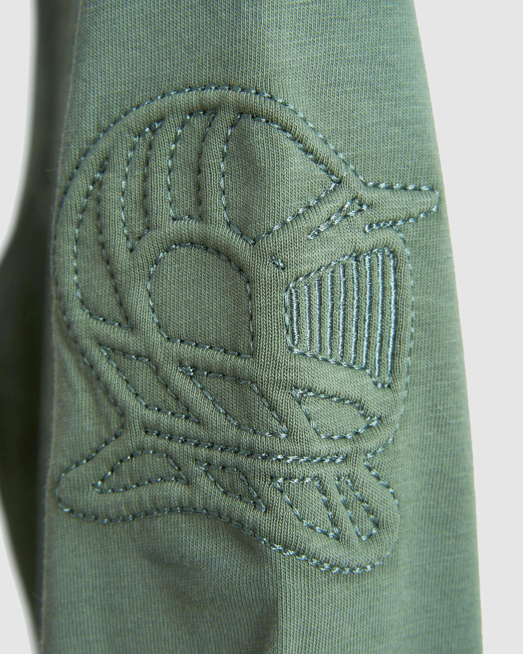 Men's Olive Green Cotton Henley Shirt, with Antique Barouque All-over Print on Front Panel