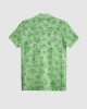 Men's Pastel Green Pique Polo, with Autumn Leaves Print and Casual Society Logo