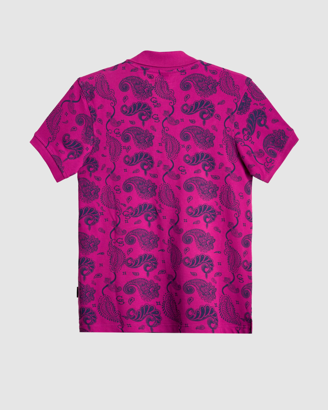 Men's Fuchsia Pique Polo, with Soho 1964 all-over Paisley Print