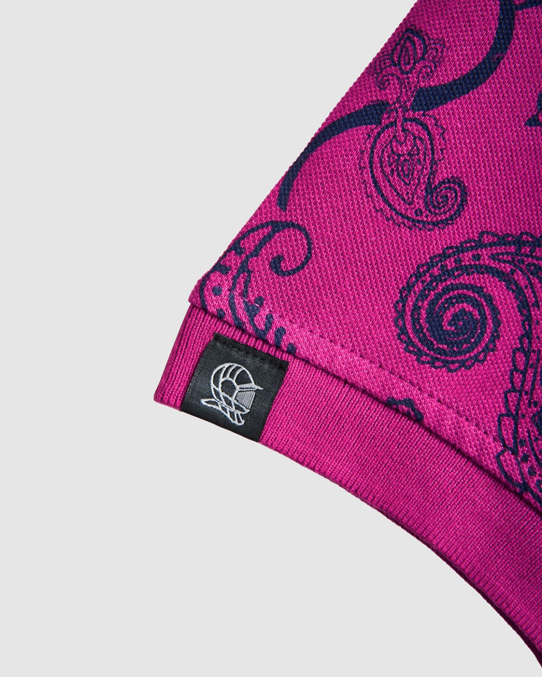 Men's Fuchsia Pique Polo, with Soho 1964 all-over Paisley Print