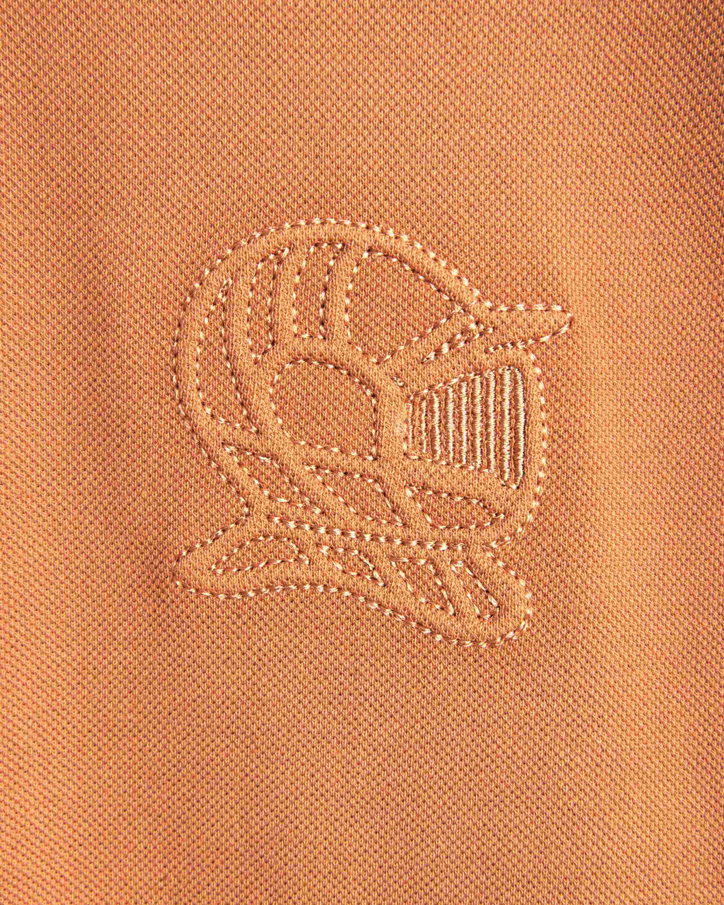 Men's Camel Polo, with Brown Contrast Panel and Casual Society Logo