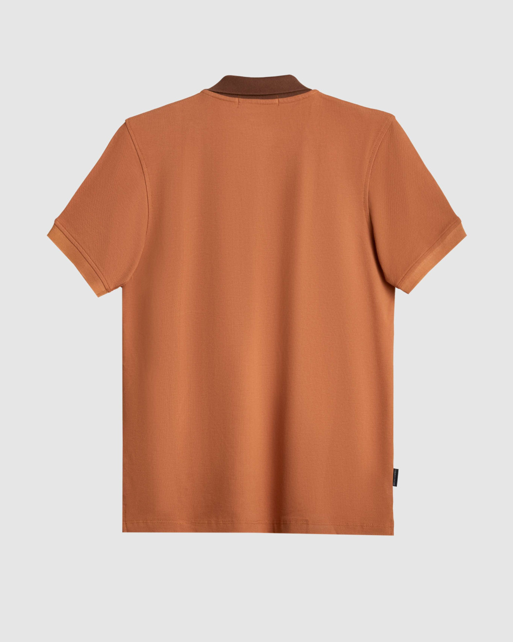 Men's Camel Polo, with Brown Contrast Geometric Panel and Casual Society Logo