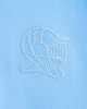 Men's White Pique Polo, with Baby Blue and Iris Blue Panels and Casual Society Logo