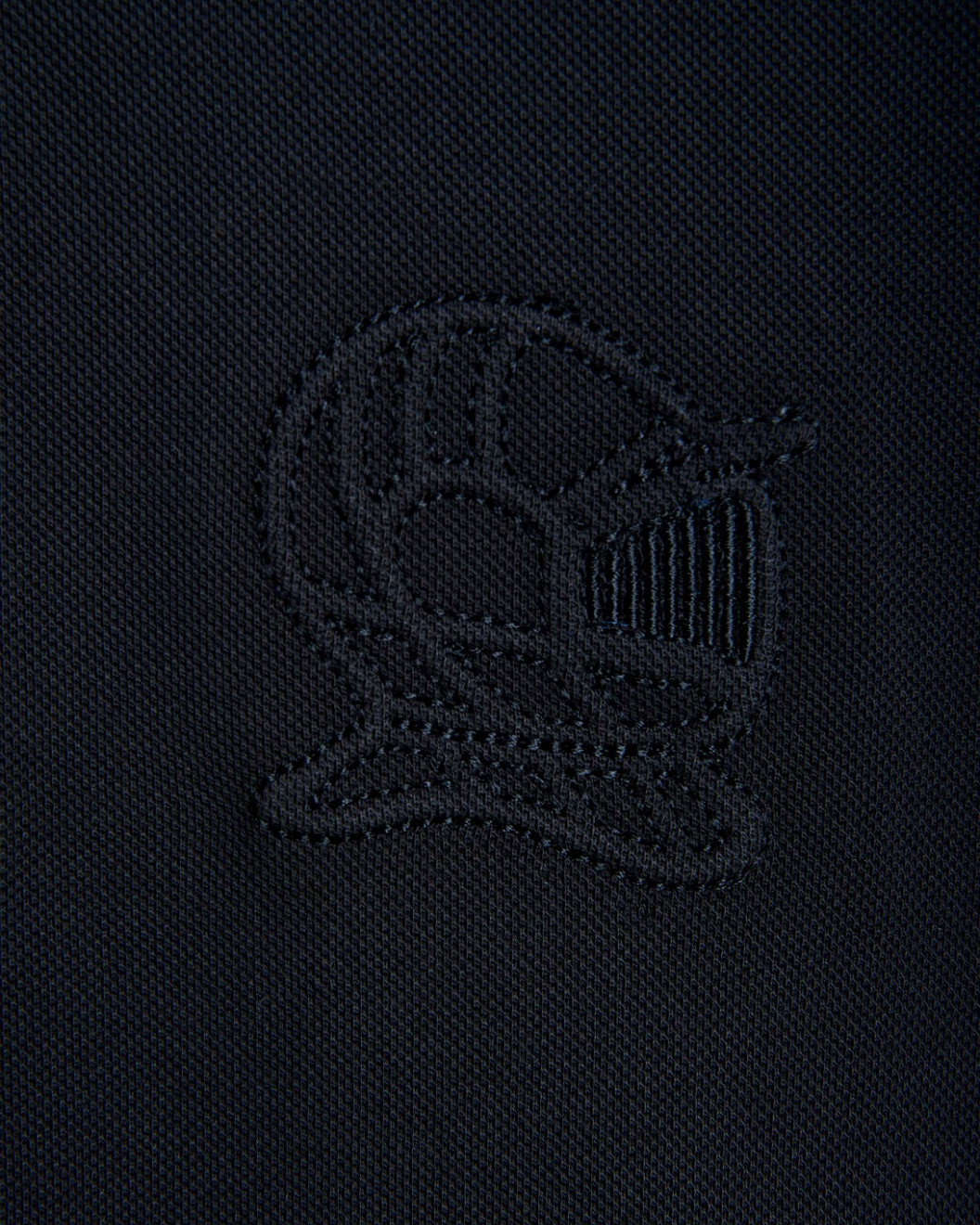 Men's Black Polo, with Contrast Geometric Panel and Casual Society Logo