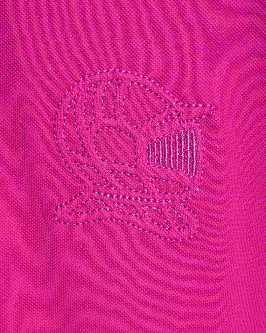 Men's Fuchsia Pink Polo, with contrast Geometric Panel and Casual Society Logo