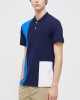 Men's Dazzling Blue Pique Polo, with Navy, White Panels and Casual Society Logo