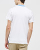 Men's White Pique Polo, with Baby Blue and Iris Blue Panels and Casual Society Logo