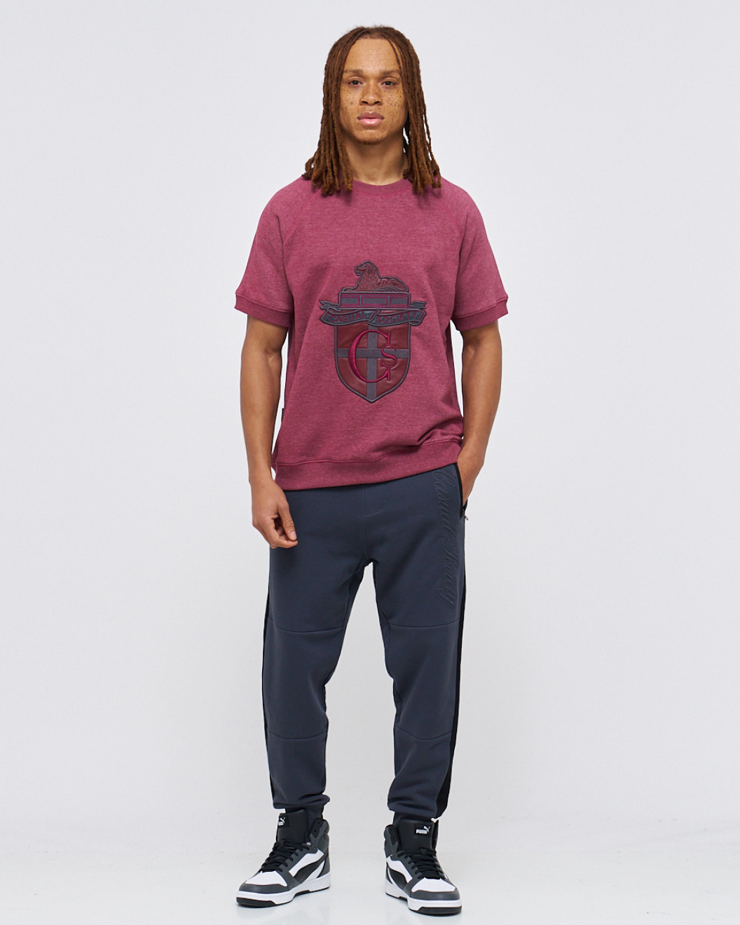 Men's Navy Grey Jogging Pants with Casual Society Embroidery