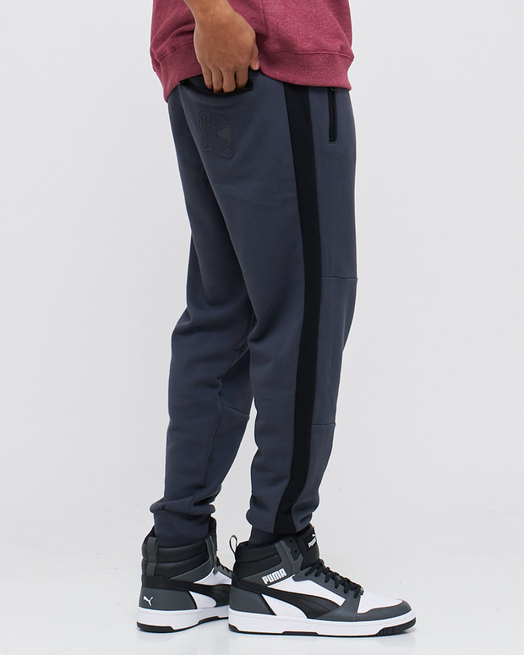 Men's Navy Grey Jogging Pants with Casual Society Embroidery