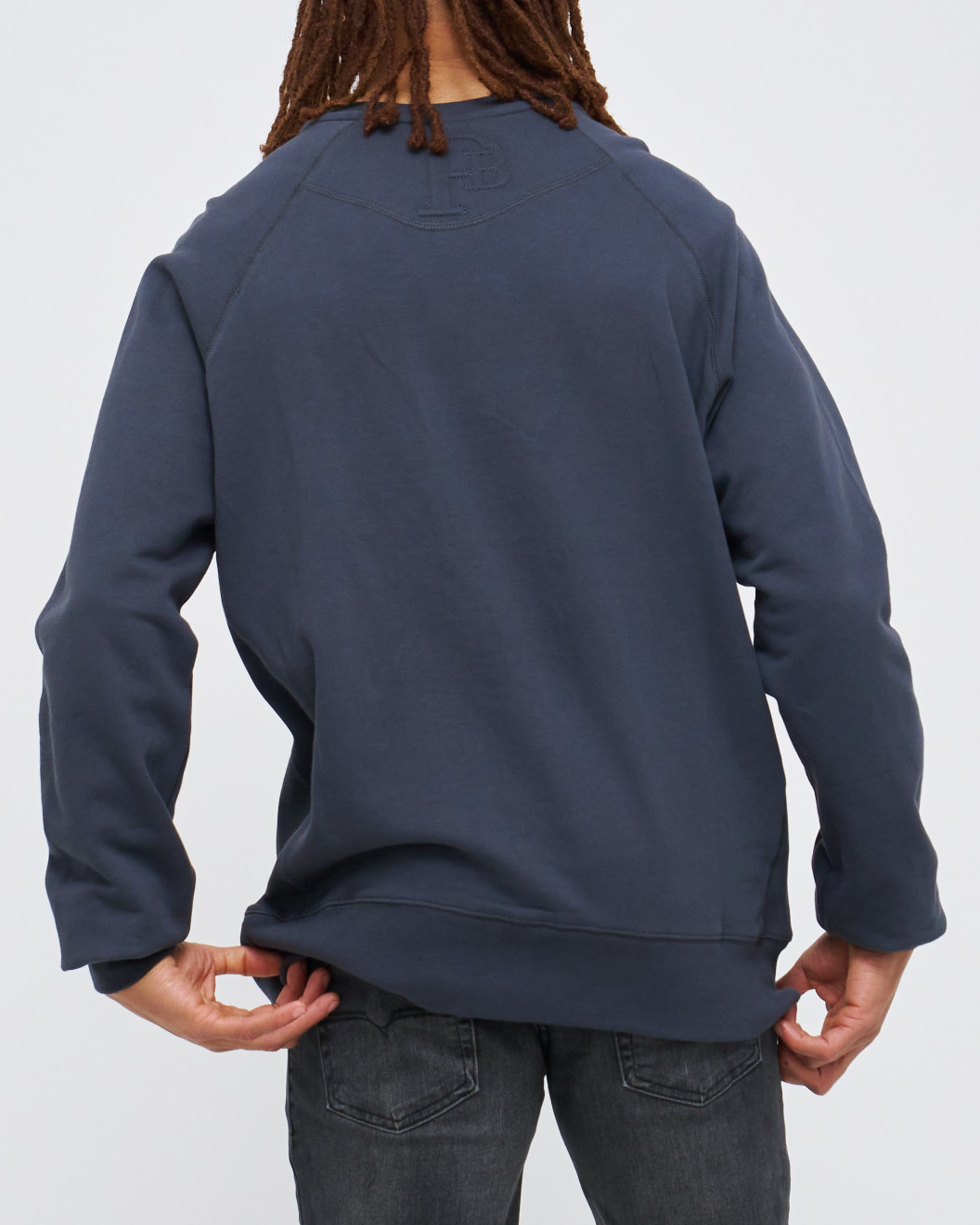 Men's Grey Loop-Back Sweatshirt, with Embossed Peaky Blinder Embroidery