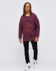 Men's Bordeux Loop-Back Sweatshirt, with Casual Society Fusilier Micro-Leather Applique Embroidery 