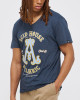 Men's Night Blue Cotton Melange T-Shirt, A For Acid Summer of  88 Sunrise-Clink St Rubber Print & Velvet Motif