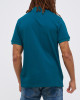 Men's Teal Polo, with Geometric Panel Tailoring and Embossed Casual Society Logo