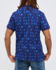 Men's Navy Polo, with Paisley Print and Embossed Casual Society Logo