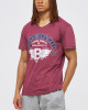 Men's Bordeaux Red Cotton Melange T-Shirt, Ditchburn & Mare Ironworks - Boleyn 1885 Print