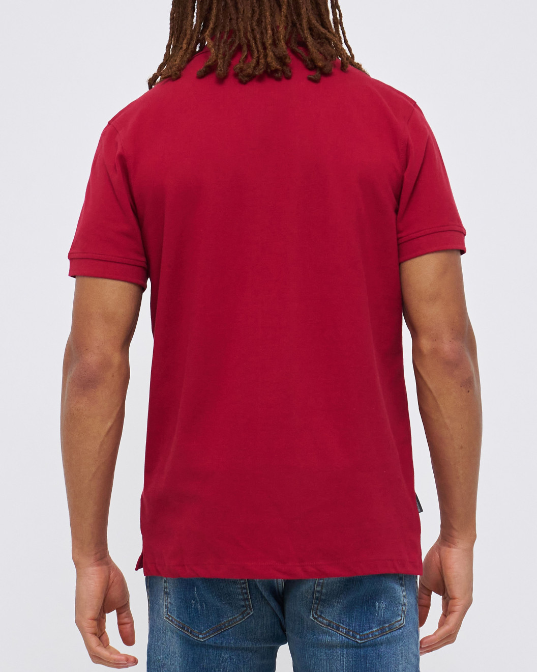 Men's Rio Red Pique Polo, with Baroque Print and Casual Emboosed Society Logo