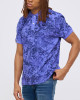 Men's Blue Polo, with Baroque Wall Paper Print and Embossed Casual Society Logo