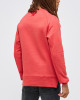 Mens Grenadine Red Loop-Back Cotton Sweatshirt, with Casual Society Embossed Micro-Leather and Velvet Emroidery