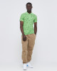 Men's Pastel Green Pique Polo, with Autumn Leaves Print and Casual Society Logo