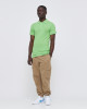 Men's Green Polo, with Contrast Geometric Panel and Casual Society Logo