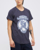 Men's Cobalt Grey Crew Neck T-Shirt, with Raised Rubber Casual Society Printed Logo