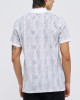 Men's White Pique Polo, with Antique Gate Print Featuring Casual Logo