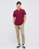 Men's Red Polo, with Baroque Wall Paper Print and Embossed Casual Society Logo