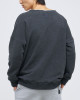 Men's Grey Loop Back Sweatshirt, with Casual Society Micro-Leather Applique Embroidery 