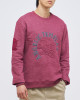 Men's Bordeux Loop-Back Sweatshirt, with Casual Society Micro-Leather Applique Embossed Embroidery