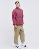 Men's Bordeux Loop-Back Sweatshirt, with Casual Society Micro-Leather Applique Embossed Embroidery