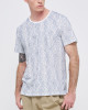 Men's White Cotton Melange T-Shirt, with Black Antique 