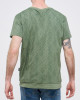 Men's Olive Green Jersey T-Shirt, Feat Casual Society Barouque Geometric All-Over Print