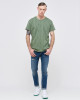 Men's Olive Green Jersey T-Shirt, Feat Casual Society Barouque Geometric All-Over Print