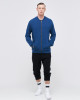 Men's Blue Loopback, Tracksuit Jacket, with Casual Society Embossed Velvet Applique Embroidery