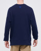 Men's Navy Loop-Back Cotton Sweatshirt, with Casual Society Embossed Micro-Leather and Velvet Emroidery