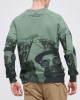 Men's Olive Loopback Sweatshirt, with Casual Society Micro-Laminate and Velvet Applique Embroidery