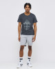 Men's Anthracite Grey Cotton Melange T-Shirt, with Flock Personal Protective Clothing Print in Light Grey & White