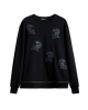 Men's Black Loop-Back Cotton Sweatshirt, with Casual Society Micro-Leather Embroidery