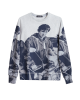 Men's Grey Loop-Back Sweatshirt with Quadrophenia Print and Embossed Velvet Embroidery