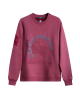 Men's Bordeux Loop-Back Sweatshirt, with Casual Society Micro-Leather Applique Embossed Embroidery