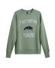 Men's Olive Loop-Back Sweatshirt, with Embossed Peaky Blinder Embroidery