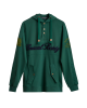 Men's Green Single Jersey Hoodie, with Casual Society Velvet Applique Embroidery