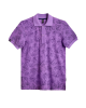 Men's Violet Pique Polo, with Autumn Leaves Print and Casual Society Logo